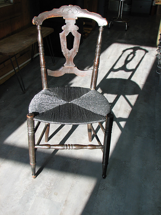 Gale Jamieson sculpture, Chair With Rush Seat